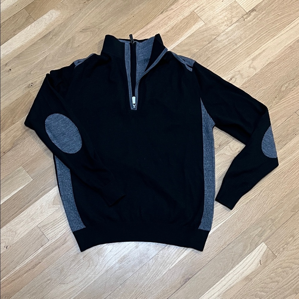 Kids' Black and Gray Half-Zip Sweater